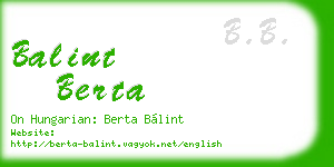 balint berta business card